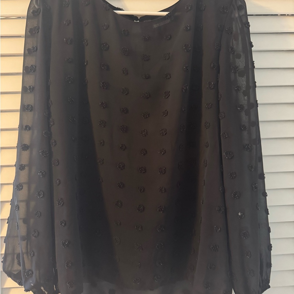 Chic Black Textured Women's Blouse